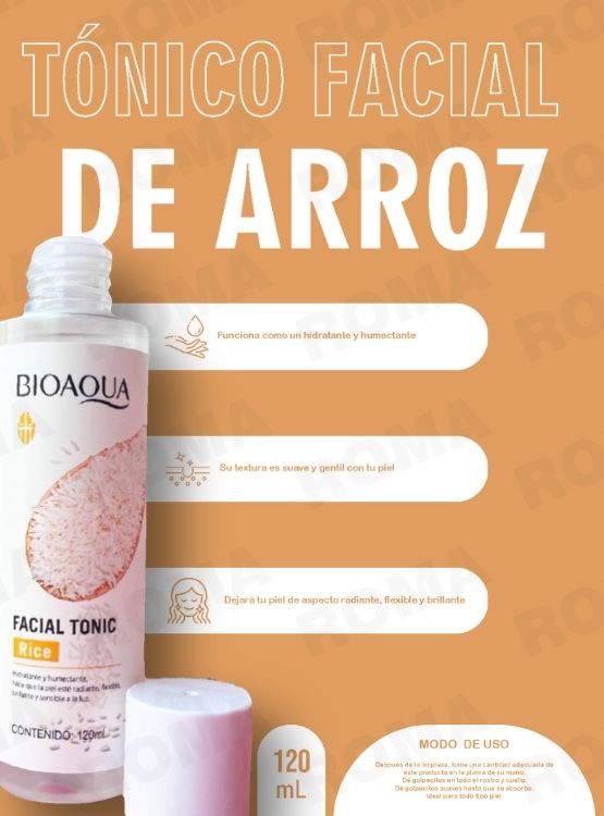 PACK 2 TÓNICO FACIAL DE ARROZ BIOAQUA 240ML - 2