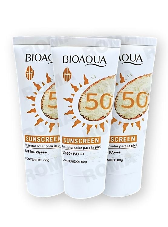 PACK 3 PROTECTOR SOLAR DE ARROZ SPF50 BIOAQUA 180G - 1