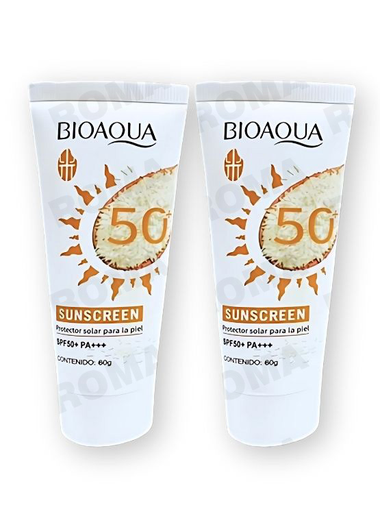 PACK 2 PROTECTOR SOLAR DE ARROZ SPF50 BIOAQUA 120G - 1
