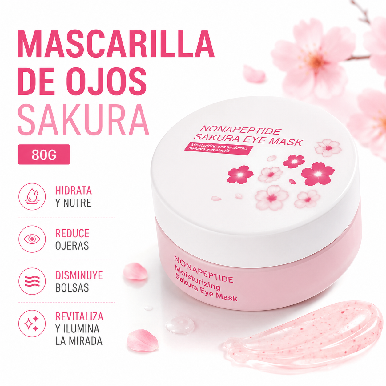 MÁSCARA HIDRATANTE PARA CONTORNO
DE OJOS JAPAN SAKURA 80G - 1