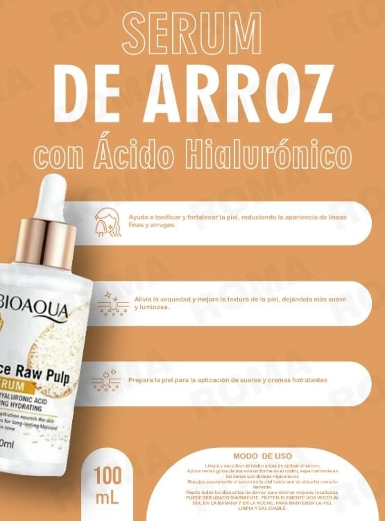 PACK CREMA ACLARANTE Y SERUM DE ARROZ CON ÁCIDO HIALURONICO - 3