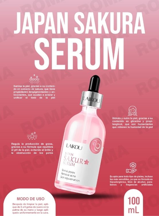 PACK CREMA ACLARANTE BIOAQUA Y SERUM JAPAN SAKURA LAIKOU - 3