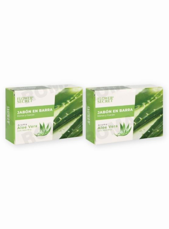 PACK 2 JABONES EN BARRA AROMA A ALOE VERA 180G FLOWER SECRET - 1