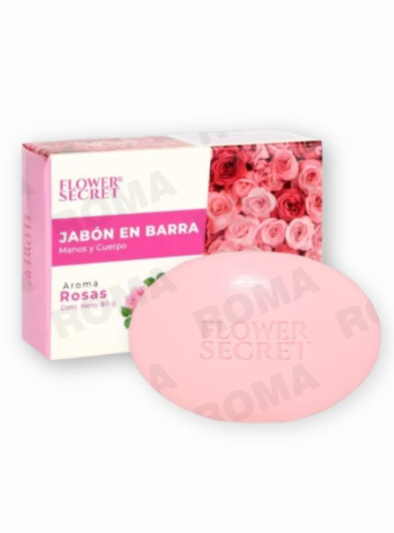 JABÓN EN BARRA AROMA A ROSAS 90G FLOWER SECRECT - 1