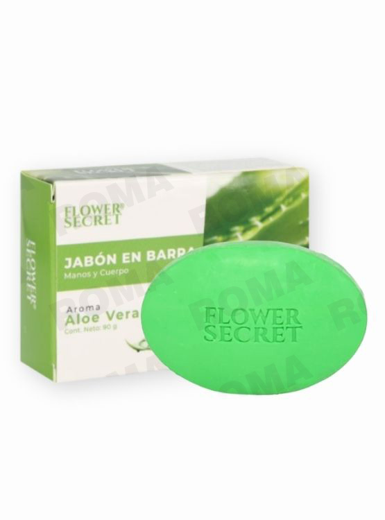 JABÓN EN BARRA AROMA A ALOE VERA 90G FLOWER SECRET - 1