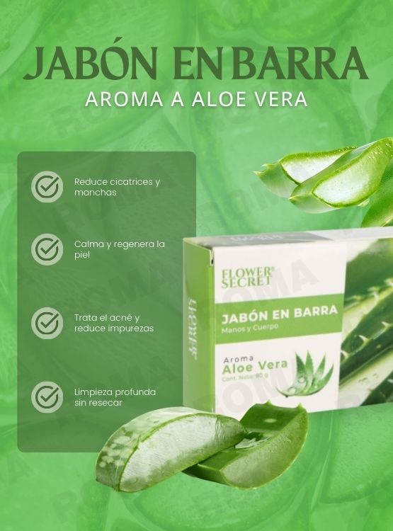 JABÓN EN BARRA AROMA A ALOE VERA 90G FLOWER SECRET - 3