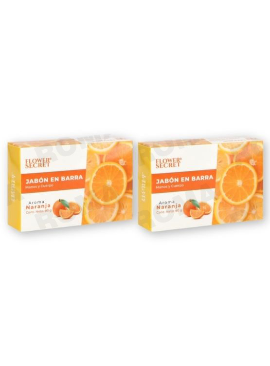 PACK 2 JABONES EN BARRA AROMA NARANJA 180G FLOWER SECRET - 1