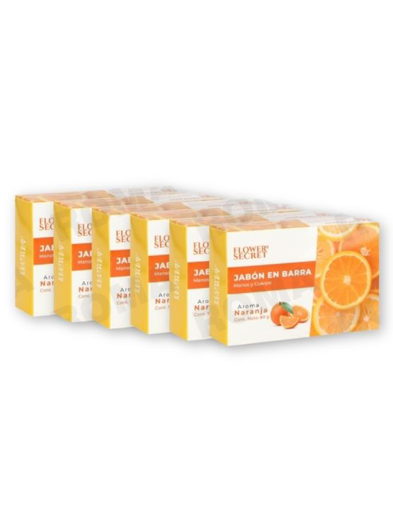 PACK 6 JABONES EN BARRA AROMA NARANJA 540G FLOWER SECRET - 1