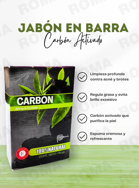 JABÓN EN BARRA DE CARBÓN ACTIVADO 110G - 3