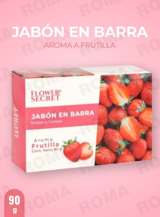 PACK 3 JABONES EN BARRA AROMA FRUTILLA 270G FLOWER SECRET - 2