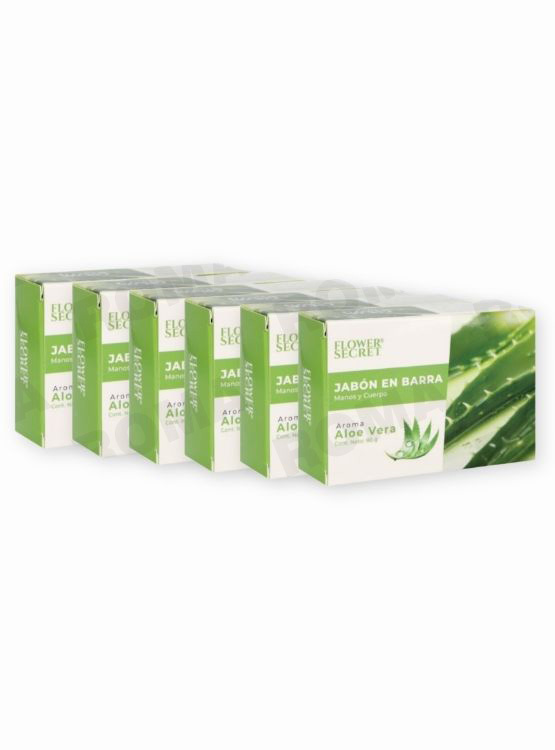 PACK 6 JABONES EN BARRA AROMA A ALOE VERA 540G FLOWER SECRET - 1