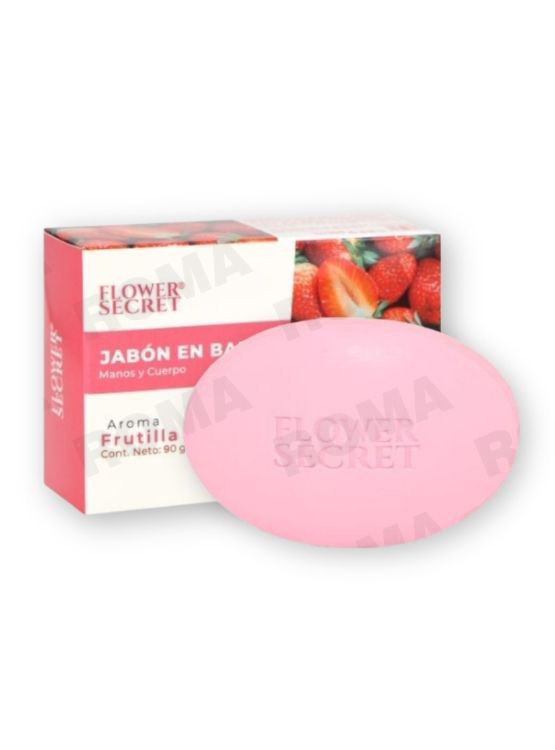 JABÓN EN BARRA AROMA FRUTILLA 90G FLOWER SECRET - 1
