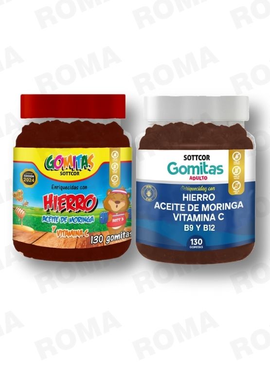 PACK 2 GOMITAS HIERRO NIÑOS + HIERRO ADULTOS 260 UND - 1