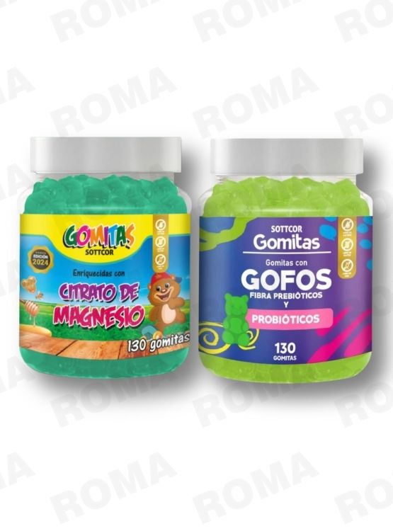 PACK 2 GOMITAS CITRATO DE MAGNESIO NIÑOS + GOFOS PARA ADULTOS 260 UND - 1