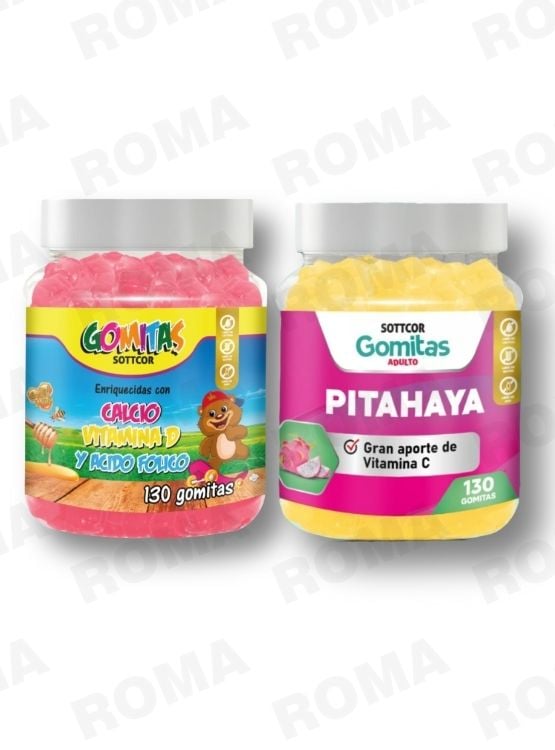 PACK 2 GOMITAS CALCIO NIÑOS 130UND + PITAHAYA ADULTOS 130UND - 1