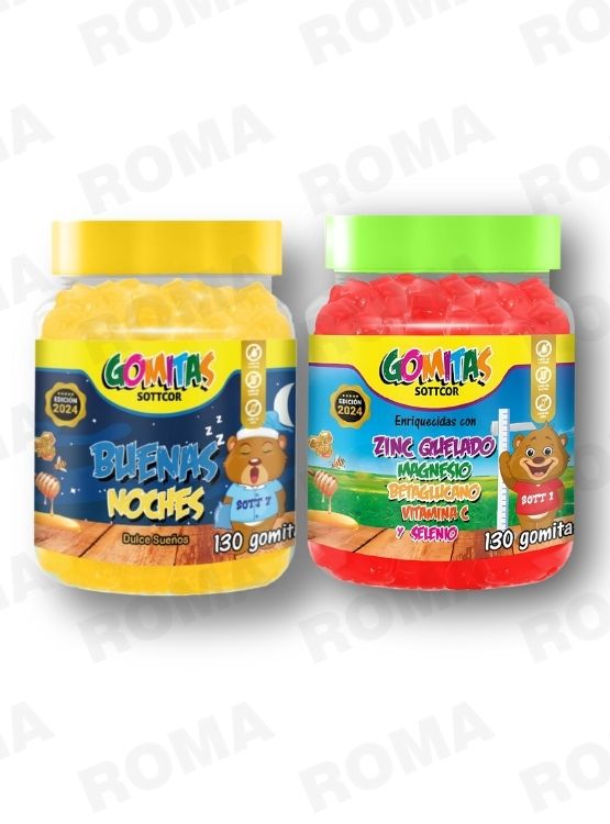PACK 2 GOMITAS BUENAS NOCHES NIÑOS + ZINC QUELADO NIÑOS 260 UND - 1