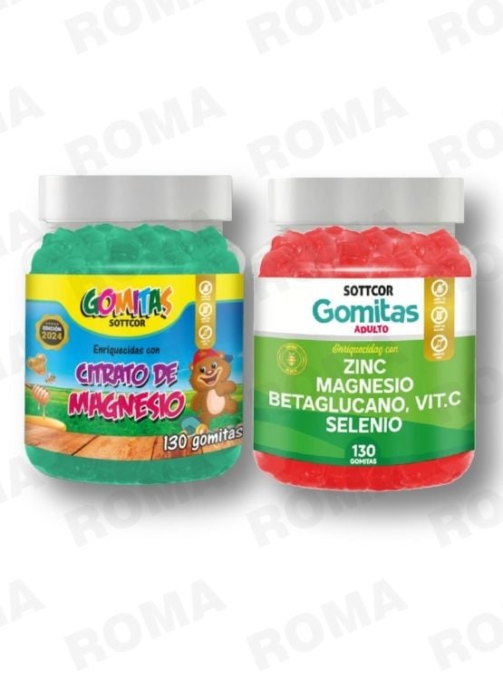 PACK 2 GOMITAS CITRATO DE MAGNESIO NIÑOS + ZINC ADULTO 260 UND - 1