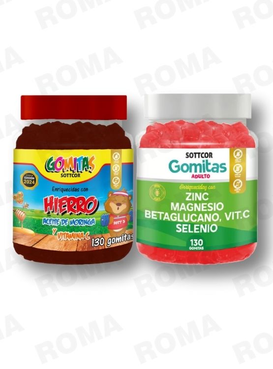 PACK 2 GOMITAS HIERRO NIÑOS + ZINC ADULTO 260 UND - 1