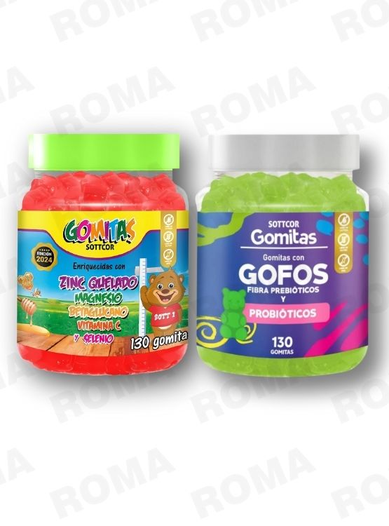 PACK 2 GOMITAS ZINC QUELADO NIÑOS  + GOFOS PARA NIÑOS 260 UND - 1