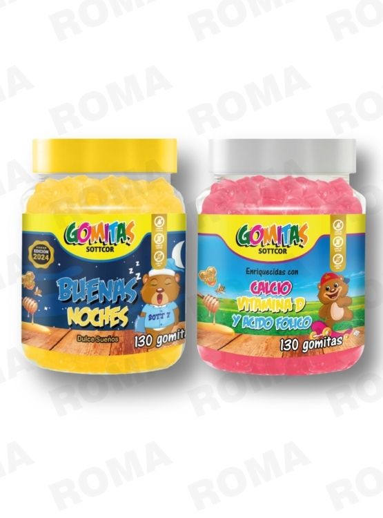 PACK 2 GOMITAS BUENAS NOCHES NIÑOS + CALCIO PARA NIÑOS 260 UND - 1