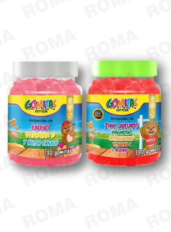 PACK 2 GOMITAS CALCIO NIÑOS + ZINC QUELADO NIÑOS 260 UND - 1