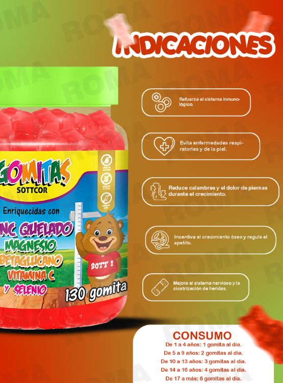 PACK 2 GOMITAS CALCIO NIÑOS + ZINC QUELADO NIÑOS 260 UND - 3