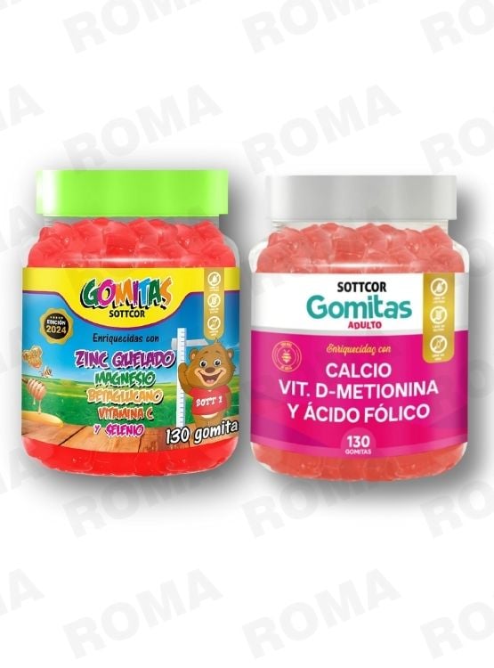 PACK 2 GOMITAS ZINC QUELADO NIÑOS + CALCIO ADULTOS 130 UND - 1