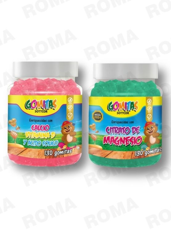 PACK 2 GOMITAS CALCIO NIÑOS + CITRATO DE MAGNESIO NIÑOS 260 UND - 1