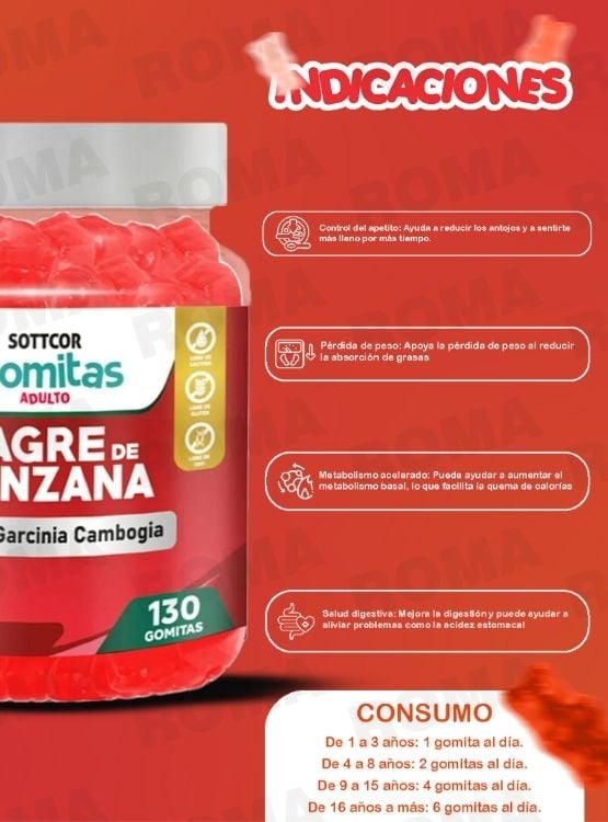 PACK 2 GOMITAS ZINC QUELADO NIÑOS  + VINAGRE DE MANZANA 130 UND - 3