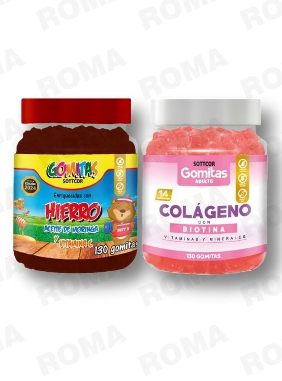 PACK 2 GOMITAS HIERRO NIÑOS  + COLAGENO ADULTOS 130 UND - 1