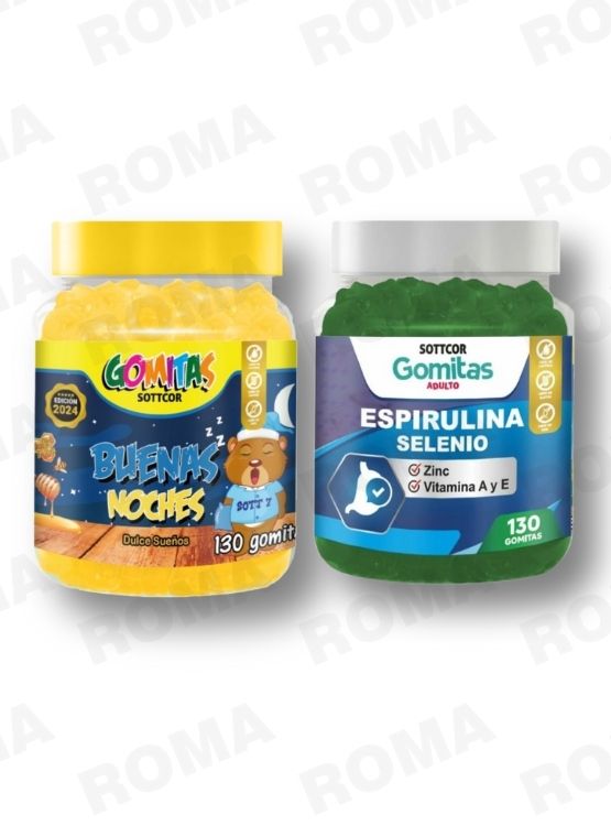 PACK 2 GOMITAS BUENAS NOCHES NIÑOS + ESPIRULINA ADULTOS 260 UND - 1
