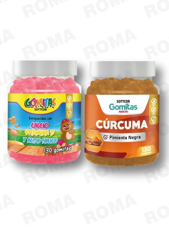 PACK 2 GOMITAS CALCIO NIÑOS 130UND + GOMITAS CÚRCUMA 130UND - 1