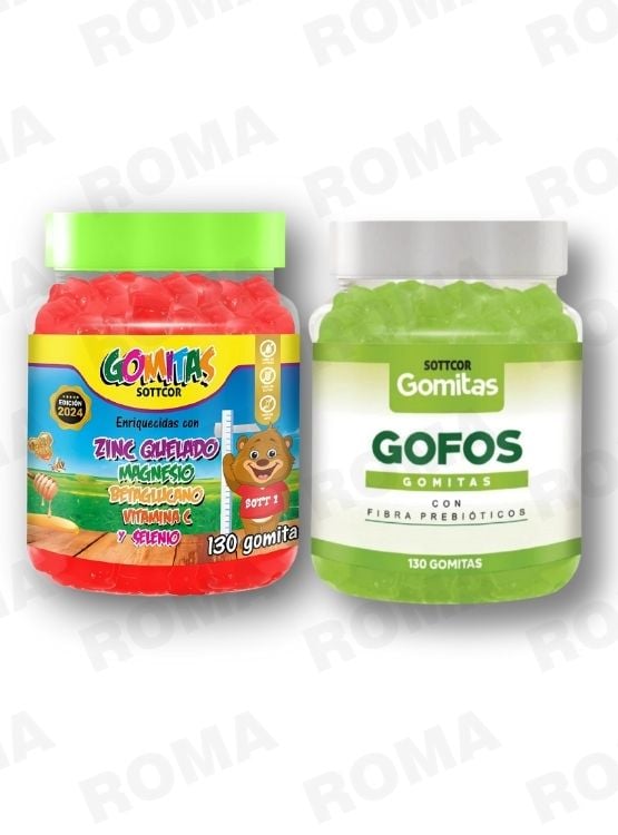PACK 2 GOMITAS ZINC QUELADO NIÑOS + GOFOS PARA ADULTOS 260 UND - 1