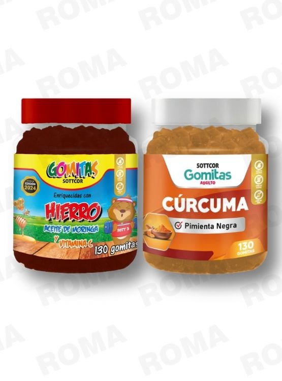 PACK 2 GOMITAS HIERRO NIÑOS + GOMITAS CÚRCUMA 260 UND - 1