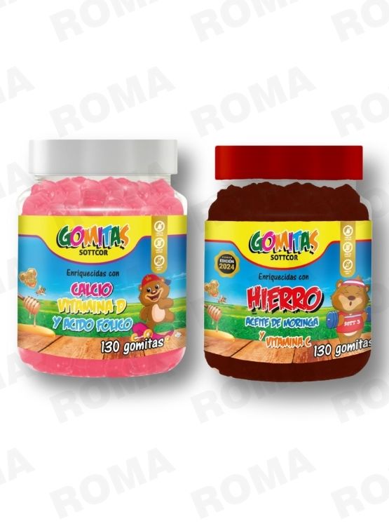 PACK 2 GOMITAS CALCIO NIÑOS + HIERRO NIÑOS 260 UND - 1