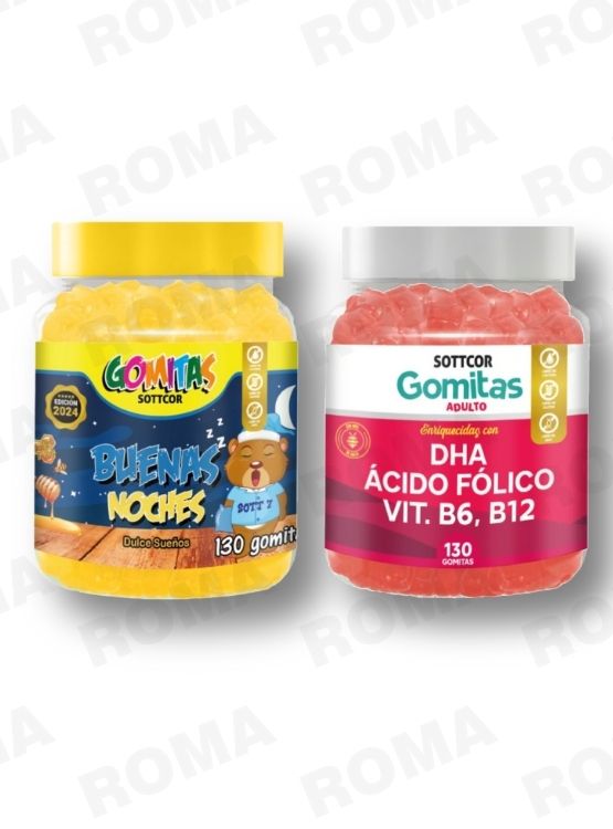 PACK 2 GOMITAS BUENAS NOCHES NIÑOS + DHA ACIDO FOLICO 260 UND - 1
