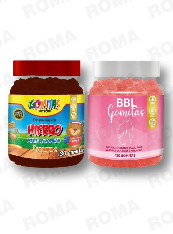 PACK 2 GOMITAS HIERRO NIÑOS + GOMITAS AGUAJE BBL 260 UND - 1