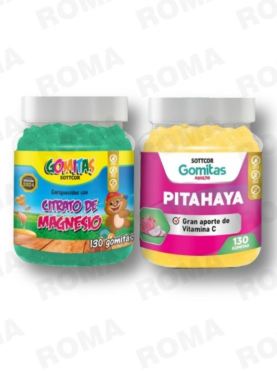 PACK 2 CITRATO DE MAGNESIO NIÑOS 130UND + PITAHAYA ADULTOS 130UND - 1