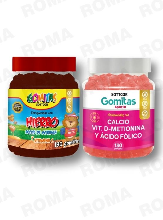 PACK 2 GOMITAS HIERRO NIÑOS + CALCIO ADULTOS 130 UND - 1