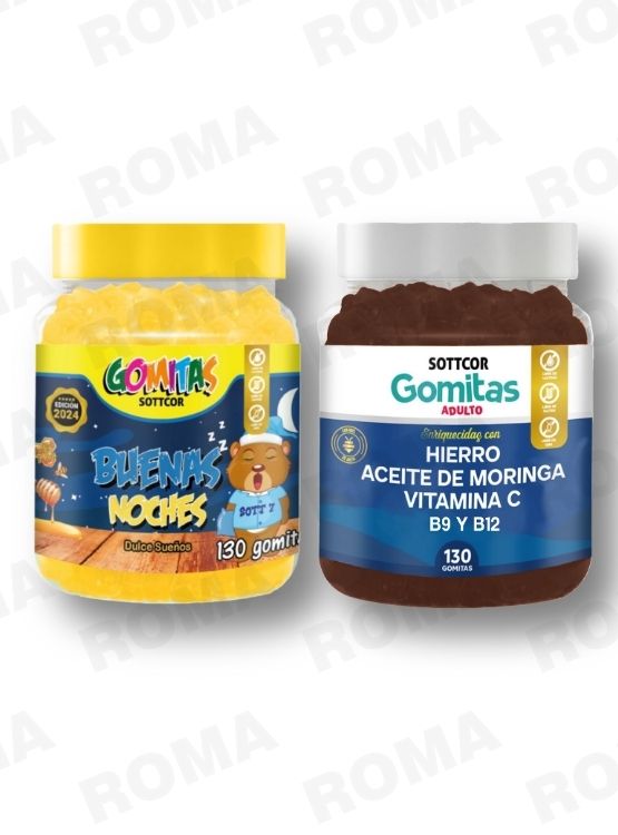 PACK 2 GOMITAS BUENAS NOCHES NIÑOS + HIERRO ADULTOS 260 UND - 1