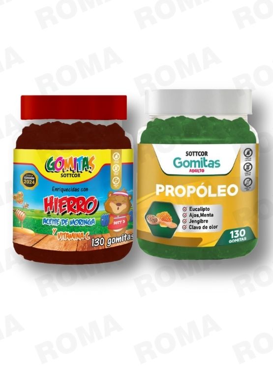 PACK 2 GOMITAS HIERRO NIÑOS  + PROPOLEO ADULTO 260 UND - 1
