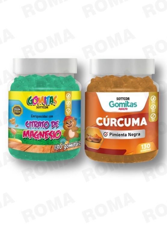 PACK 2 GOMITAS CITRATO DE MAGNESIO NIÑOS + GOMITAS CÚRCUMA 260UND - 1