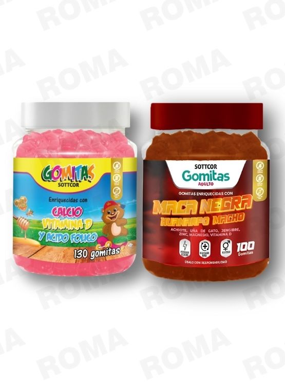 PACK 2 GOMITAS CALCIO NIÑOS 130UND + GOMITAS MACA NEGRA 100UND - 1