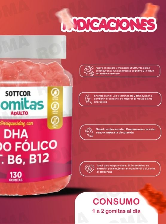 PACK 2 GOMITAS CITRATO DE MAGNESIO NIÑOS + DHA ACIDO FOLICO 260 UND - 3