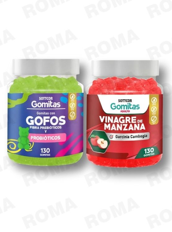 PACK 2 GOMITAS GOFOS PARA NIÑOS + VINAGRE DE MANZANA 130 UND - 1