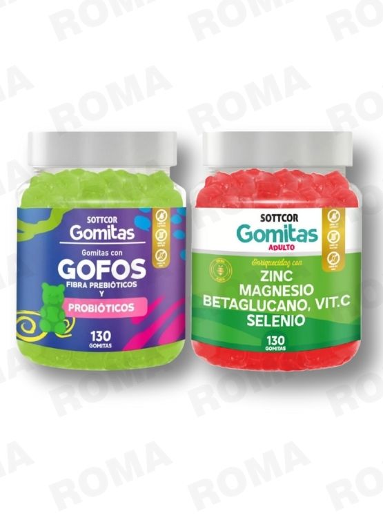 PACK 2 GOMITAS GOFOS PARA NIÑOS + ZINC ADULTO 260 UND - 1