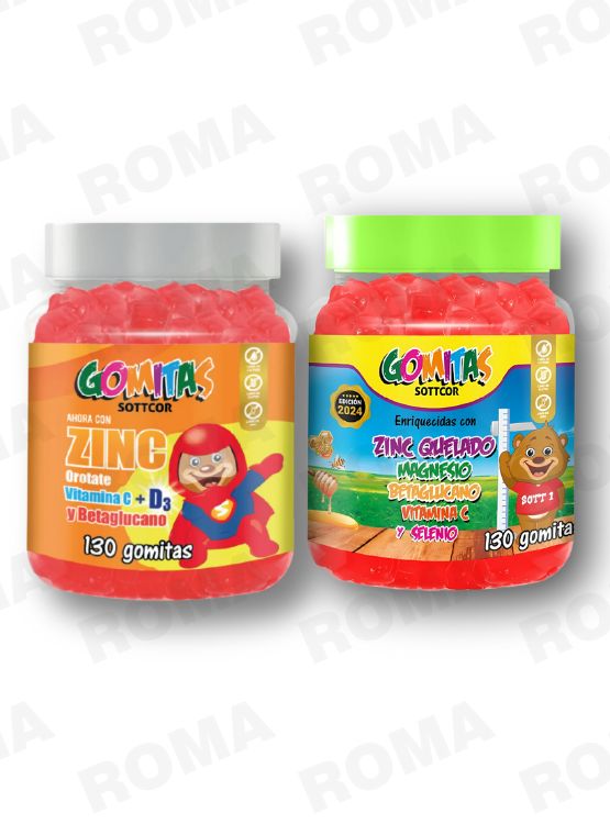 GOMITAS ZINC OROTATE NIÑOS 130 UND + GOMITAS ZINC NIÑOS 130UND - 1