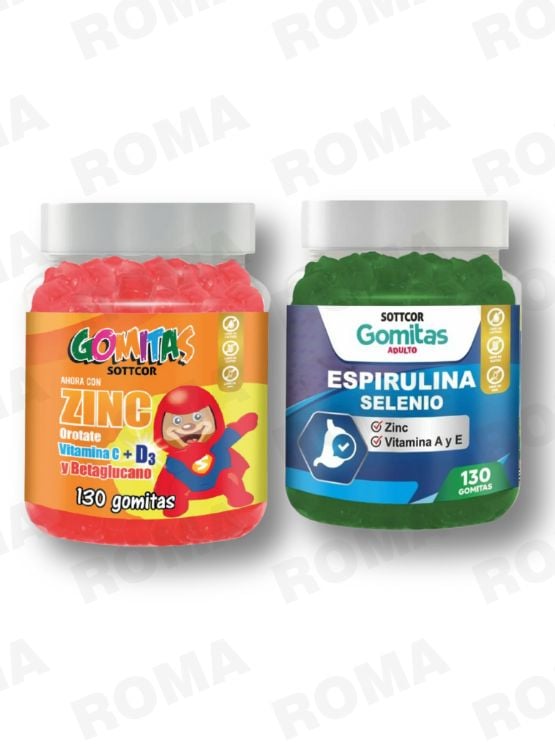 GOMITAS ZINC OROTATE NIÑOS 130 UND + GOMITAS ESPIRULINA SELENIO 130UND - 1
