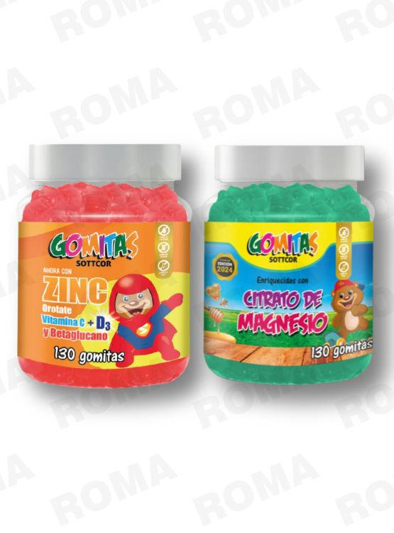 GOMITAS ZINC OROTATE NIÑOS 130 UND + GOMITAS CITRATO DE MAGNESIO NIÑOS 130UND - 1
