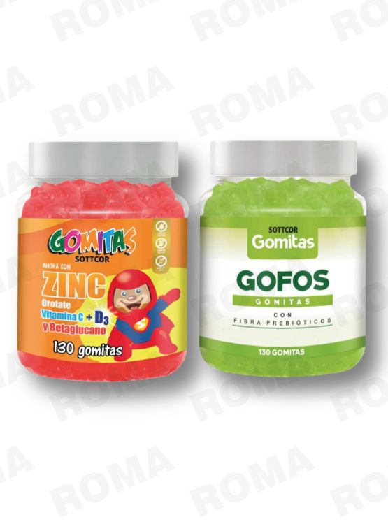GOMITAS ZINC OROTATE NIÑOS 130 UND + GOMITAS GOFOS 130UND - 1